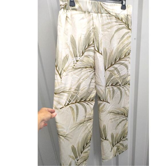 Rachel Zoe Pants Wide Leg Flowy Palm Large NWT - Picture 1 of 7